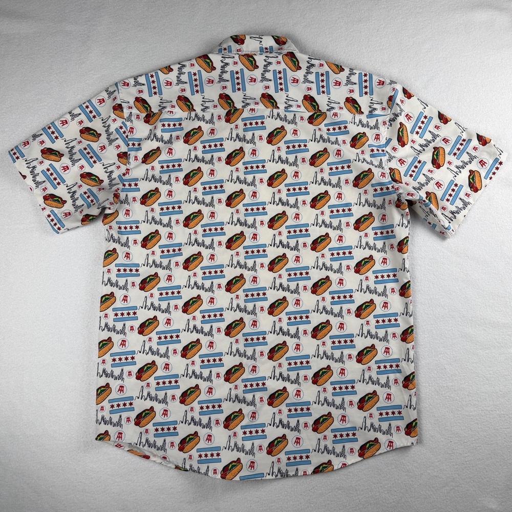 Tropical Bros x Barstool Men's Chicago Hot Dog Hawaiian Short Sleeve Shirt Large - Picture 6 of 8